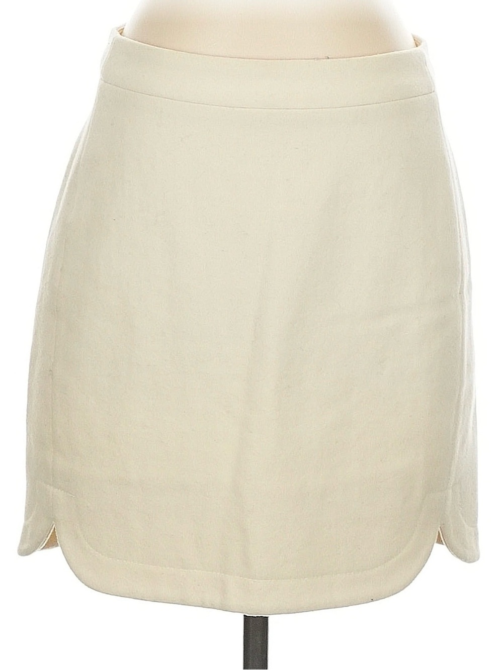 J. Crew Cream Mini Skirt with Curved Hem